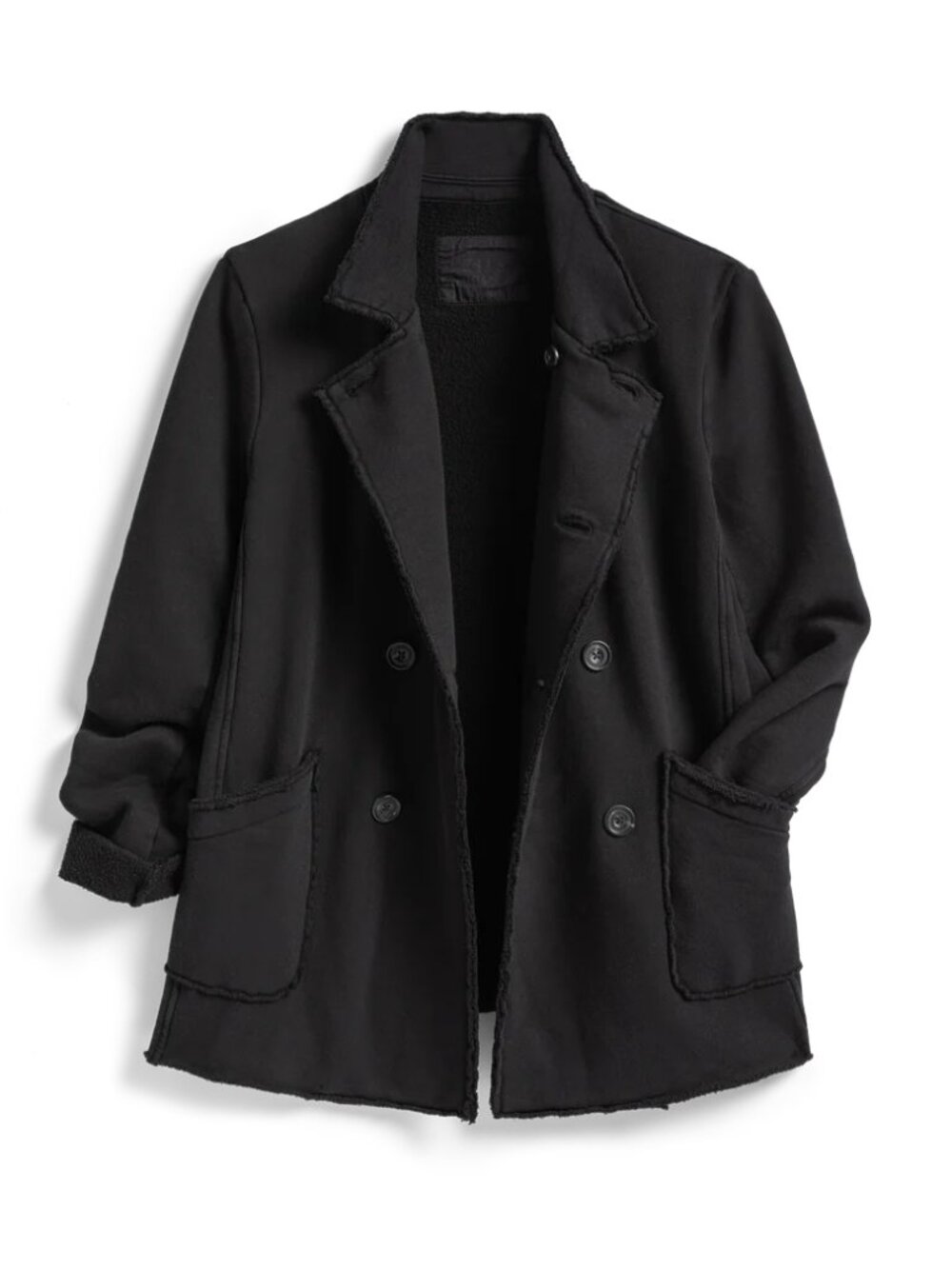 NEW! Frank & Eileen Belfast Triple Fleece Double Breasted Sweatshirt Peacoat L
